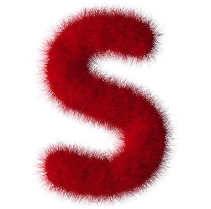 Red Shag S Letter Isolated On White Background Stock Photo - Download Image  Now - Alphabet, Beautiful People, Beauty - iStock