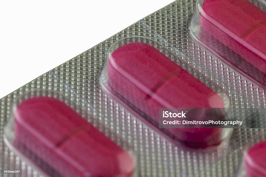 Red Pills - Macro Red Pills - Studio Macro Shot Antibiotic Stock Photo