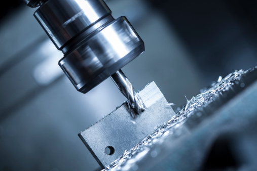 Close up of a milling machine in action
