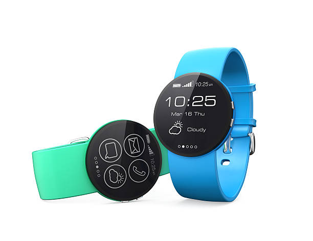 istock Colorful smart watches isolated on white background 493568331
