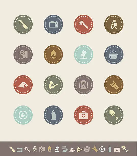 Vector illustration of outdoor and camping icons