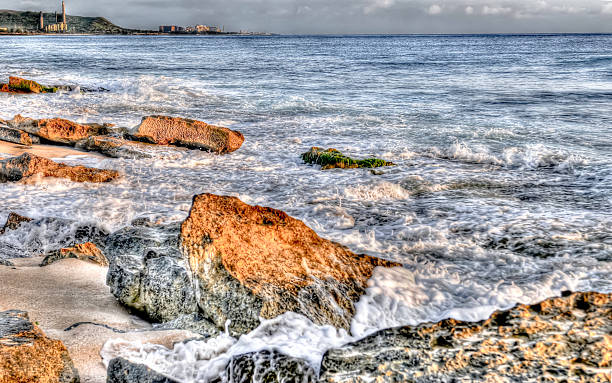 istock Bright morning or evening sun on the rocky coast 493570533