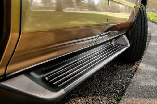 Running Board of Sport Utility Vehicle, close-up