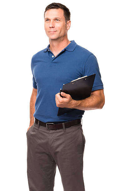 istock Causal Businessman with Clipboard on White 493572764