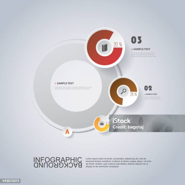 Circular Infographic Design With Pie Chart Stock Illustration - Download Image Now - 2015, Banner - Sign, Business