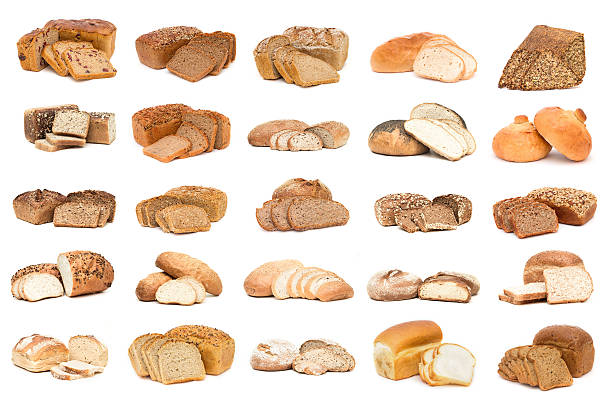istock Collection of various bread. Isolated over white background 493574454