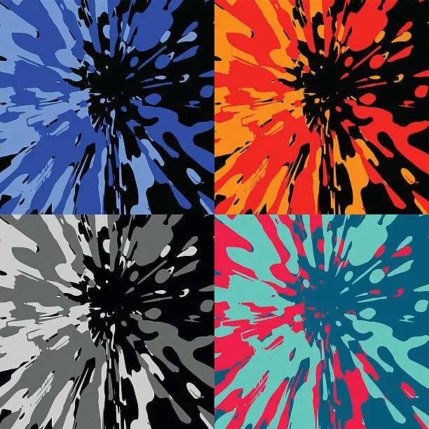 Vector illustration of Four color blotches