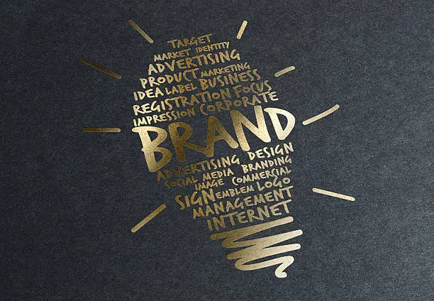 Bulb logo printed in gold leaf. Smart suggestions..