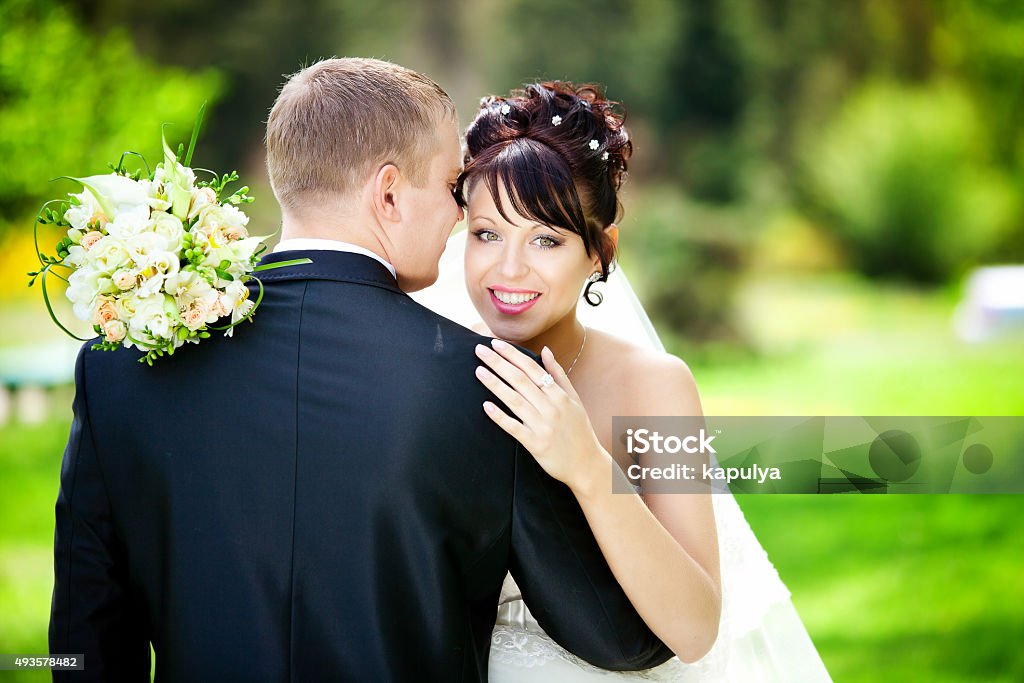 Bride and groom Bride and groom on their wedding day 2015 Stock Photo