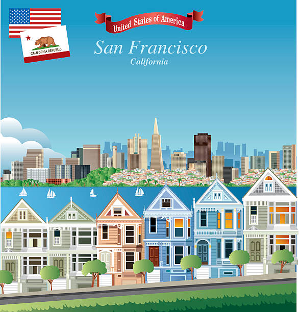 ilustrações de stock, clip art, desenhos animados e ícones de casas de san francisco - san francisco county san francisco bay area house painted ladies