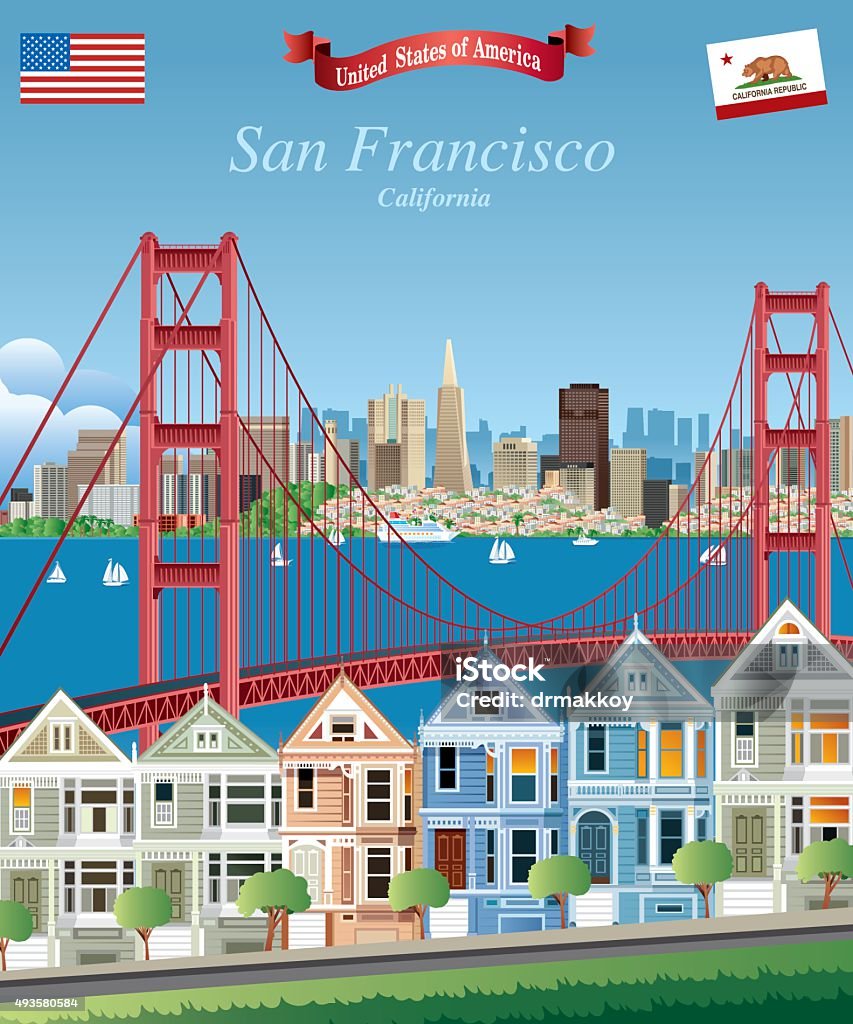 San Francisco Vector San Francisco House stock vector