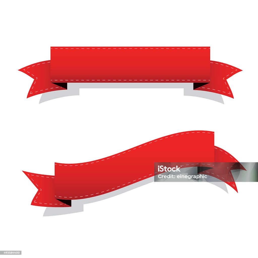 Red Ribbin Vector Red Ribbon Vector Stock Illustration - Download Image Now - 2015 ...