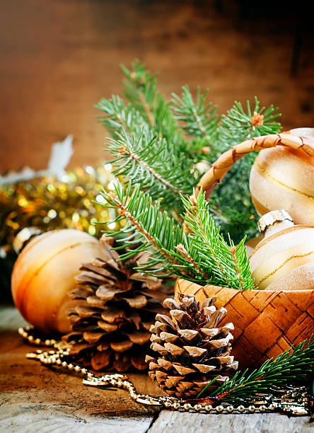 istock Christmas Christmas card with fir branches 493586174