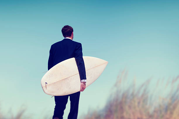 istock Businessman Surfboard Beach Summer Tropical Vacation Concept 493596382