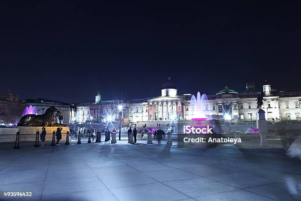 Trafalgar Square At Night Stock Photo - Download Image Now - 2015, Capital Cities, City