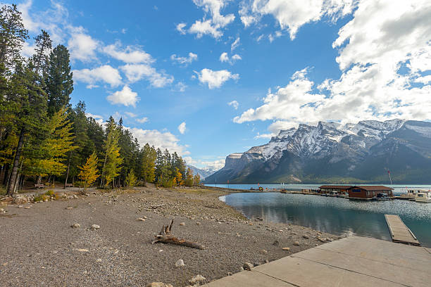 Lake Minnewanka or Water of the Spirits in Nakota Stoney Indian language Banff National Park Alberta Canada..