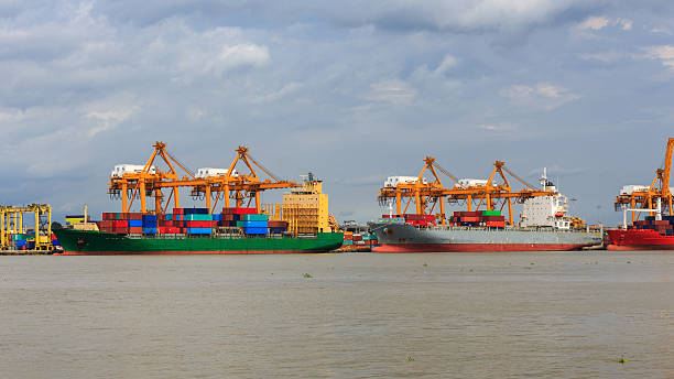 istock Unloading containers from cargo ships at Bangkok Port 493599120