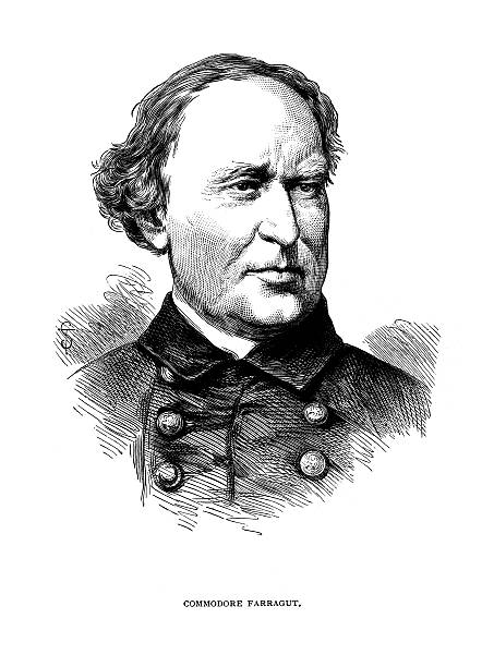 ilustrações, clipart, desenhos animados e ícones de comodoro farragut - farragut