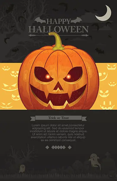 Vector illustration of Halloween background [Card and Poster template]