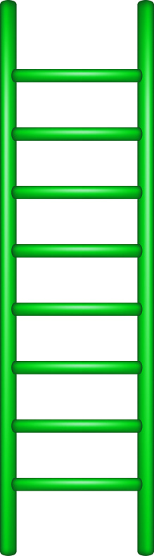 Wooden ladder in green design
