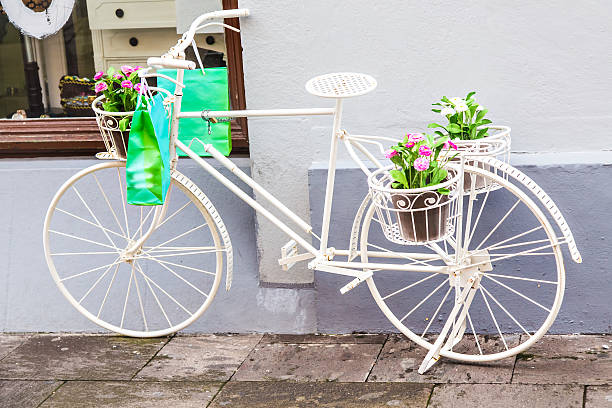 istock bicycle decorative in front of the flower shop 493604366