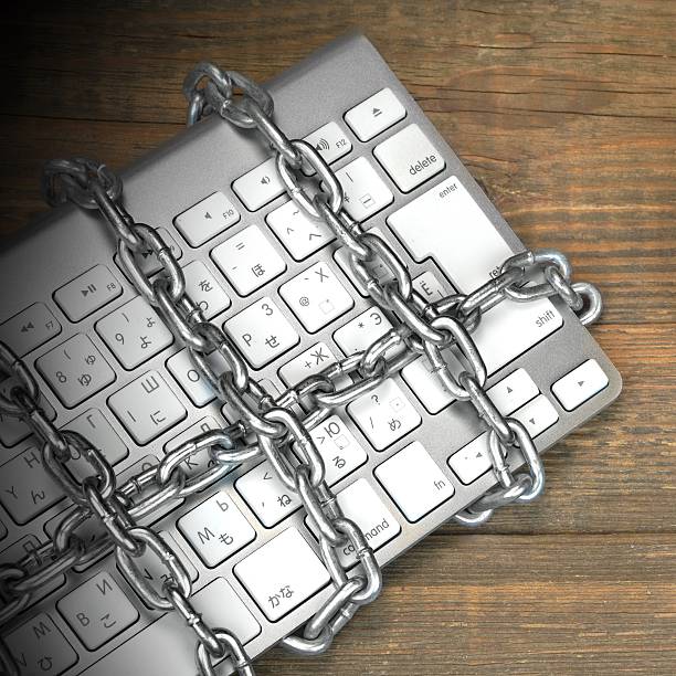istock Cyber Crime Concept, Judges Gavel, Keyboard,  Chain On The Table 493604814