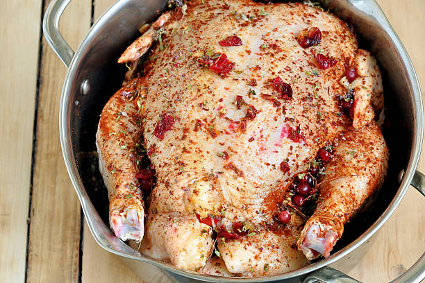 istock Raw chicken in the pot 493605038