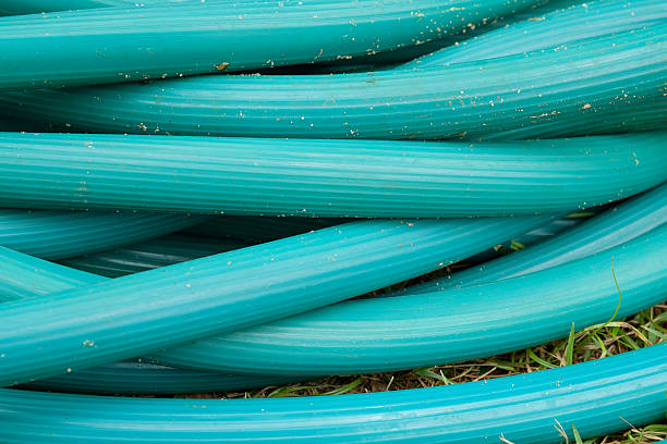 istock Green garden hose 493605264