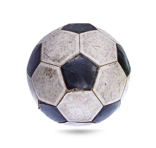 istock Old football isolated on white background 493612643