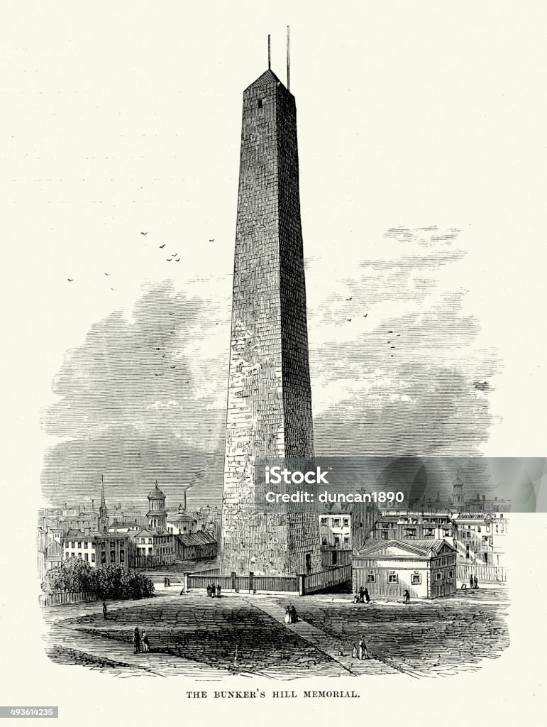 Bunker Hill Monument - Lizenzfrei Amerikanische Revolution Stock-Illustration