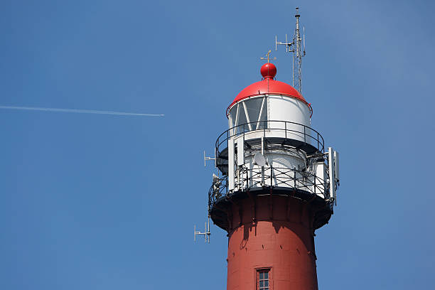 Lighthouse Top IJmuiden The top of one of the two cast iron lighthouses in IJmuiden, The Netherlands, built in 1878. arma-globalphotos stock pictures, royalty-free photos & images