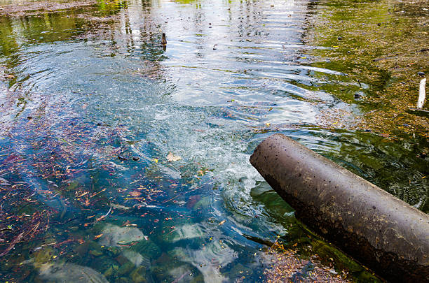 View of a drain pipe alongside rocks in Baltimore