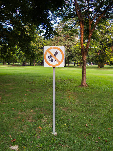 istock do not litter sign on a park 493622082