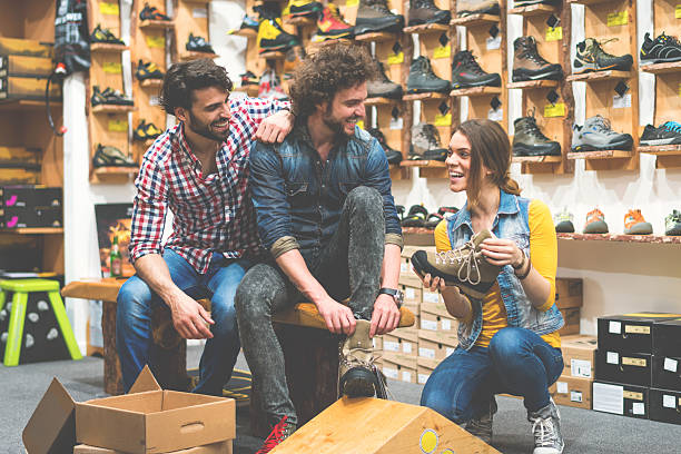 istock People in outdoor shoe store 493622902