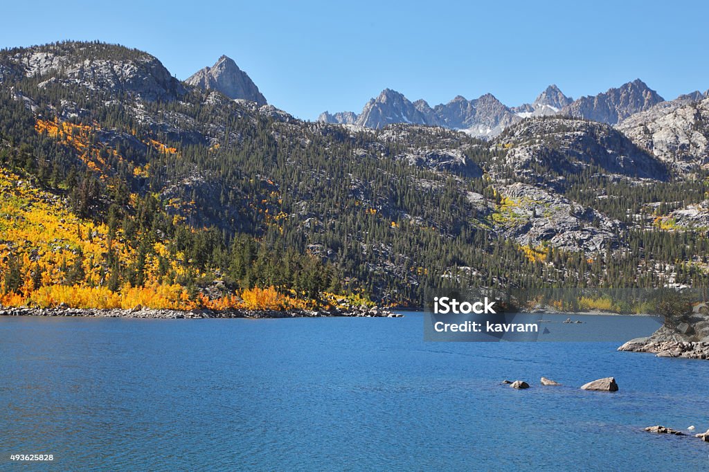 The mountain lake rich with fish. The picturesque mountain lake rich with fish. 2015 Stock Photo