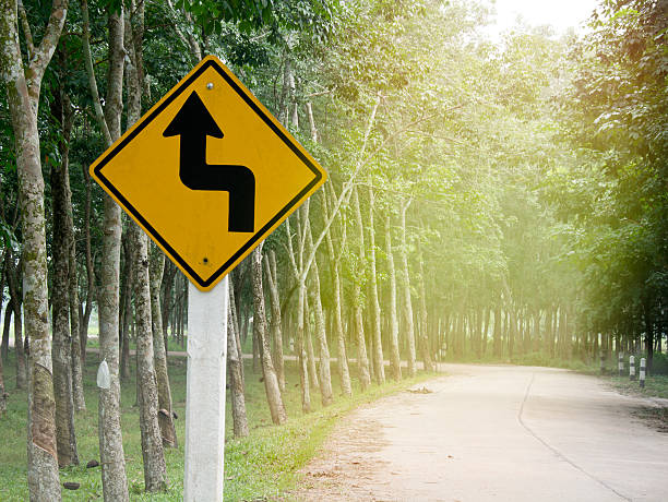 istock reverse turn left signs on the road on the road 493626840