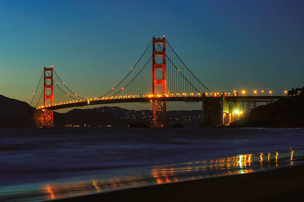 istock Famous Golden Gate Bridge, San Francisco at night 493627222