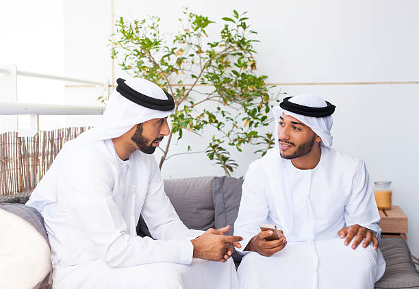 istock Two Muslim Men Discussing Business in a Lounge Area 493628780