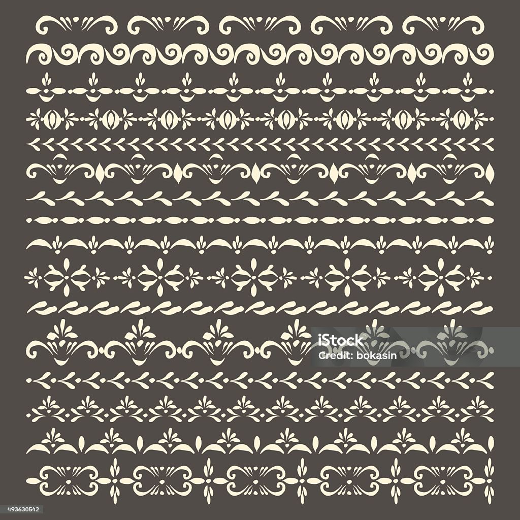 Stipe Border Vector Stipe Ornaments And Pattern Brush Set Stock Illustration ...