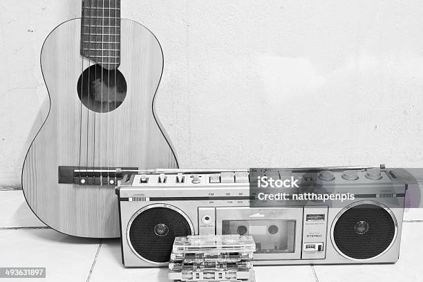Guitar And Cassette Player Stock Photo - Download Image Now - Acoustic Guitar, Arts Culture and Entertainment, Audio Cassette