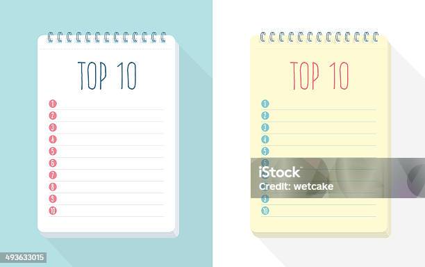 Top 10 Liste An Stock Vektor Art und mehr Bilder von Notizbuch - Notizbuch, Liste, Checkliste