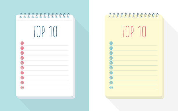Top 10 List A set of Top 10 list vector templates, insert you own list! This is an editable EPS 10 vector illustration with CMYK color space. note pad stock illustrations