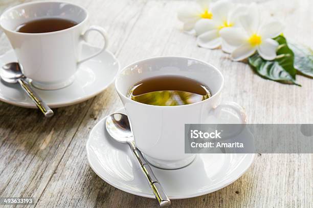 Cup Of Tea On Wooden Table Stock Photo - Download Image Now - Breakfast, Coffee Cup, Couple - Relationship