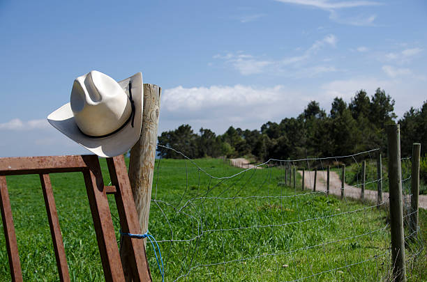 istock Cowboy hat and country fence 493635137