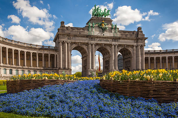 Triumphal Arch, Brussels , Belgium The Triumphal Arch in Cinquantennaire Parc in Brussels , Belgium brussels capital region stock pictures, royalty-free photos & images