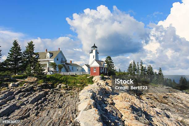 Faro Di Pemaquid Point Maine Stati Uniti - Fotografie stock e altre immagini di Ambientazione esterna - Ambientazione esterna, Architettura, Attrezzatura per illuminazione