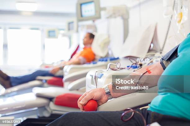 Blood Donor At Donation Stock Photo - Download Image Now - Adult, Adults Only, Analyzing