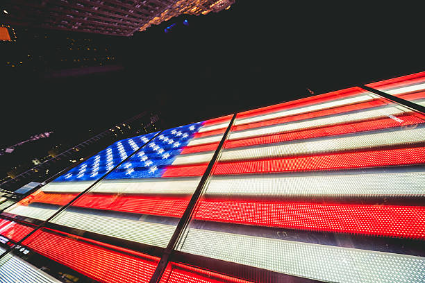 istock American Flag in Times Square NYC 493637929