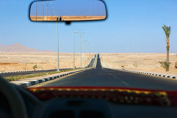 Sharm el Sheikh, Egypt, view through taxi windscreen