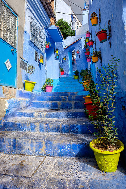 Chefchaouen famous blue city of Morocco stock photo